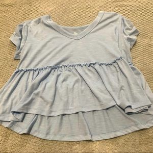 Kohls Blue Flowy Fancy Tee